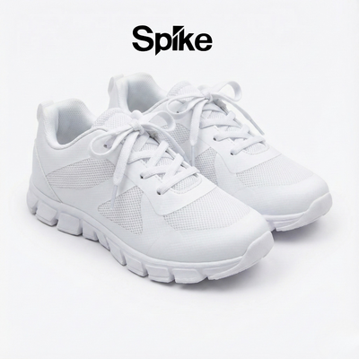 SPIKE White Kids School Shoes - Lace