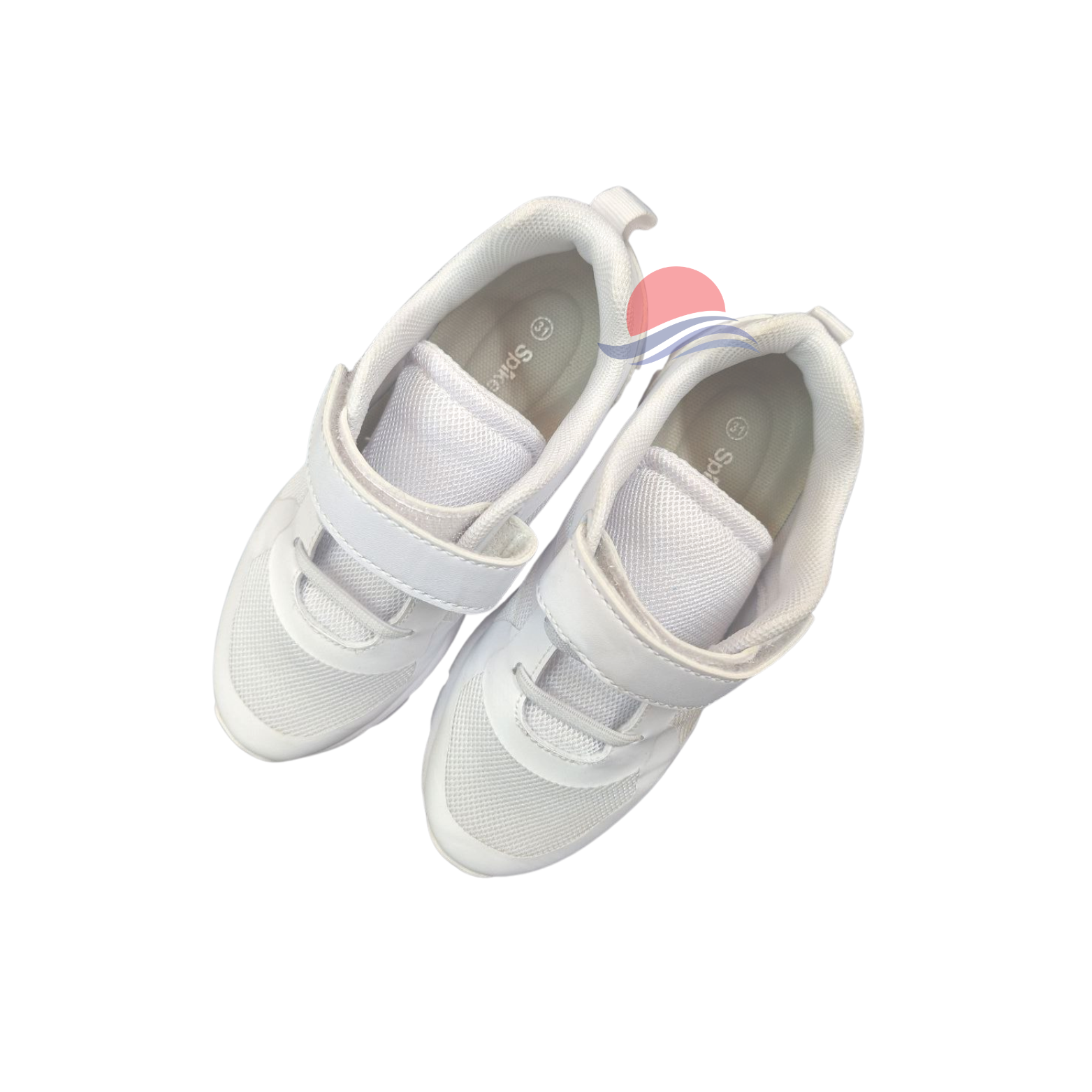 SPIKE White Kids School Shoes - Velcro