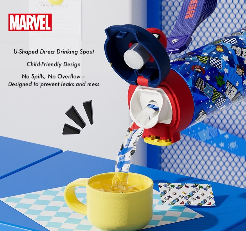 Marvel Spiderman Water Bottle Gift Set – 2 Bottles (430ml & 530ml): Insulated & Tritan Plastic