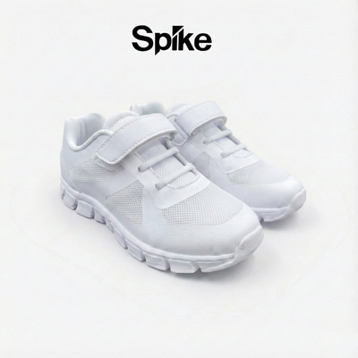 SPIKE White Kids School Shoes - Velcro