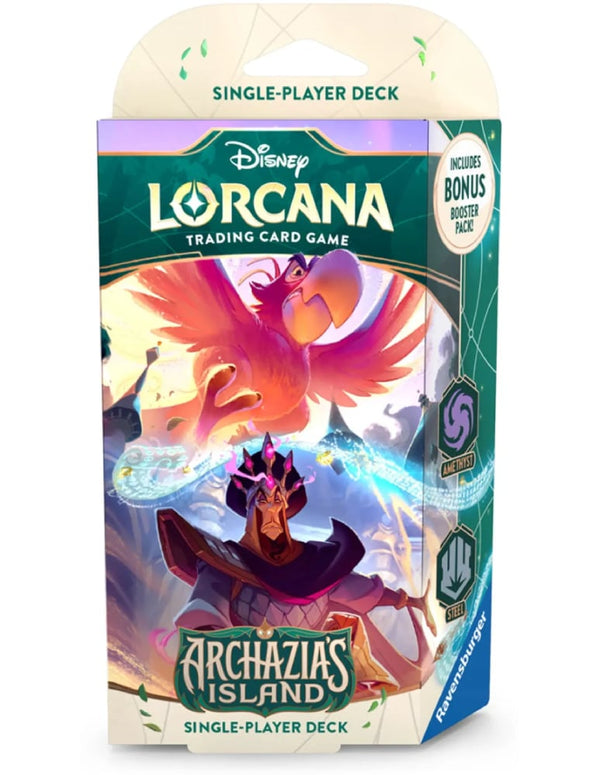 Disney Lorcana - Set 7 - Archazia's Island: Iago & Jafar (Amethyst & Steel) Single-Player Deck