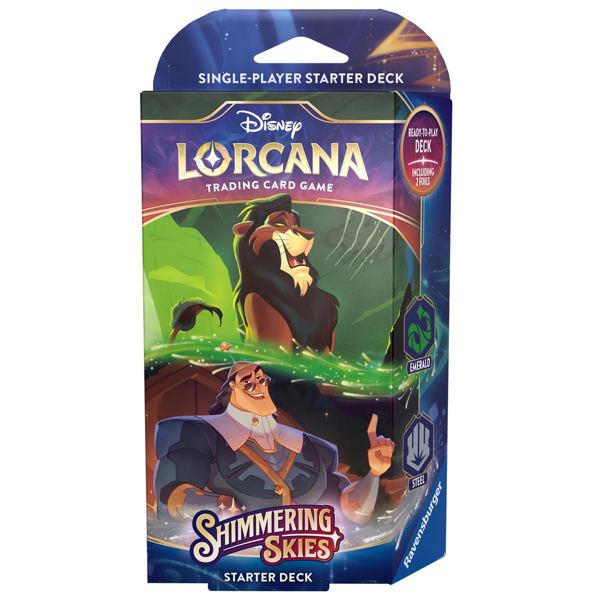 Disney Lorcana - Set 5 - Shimmering Skies: Scar & Kronk (Emerald & Steel) Single-Player Deck