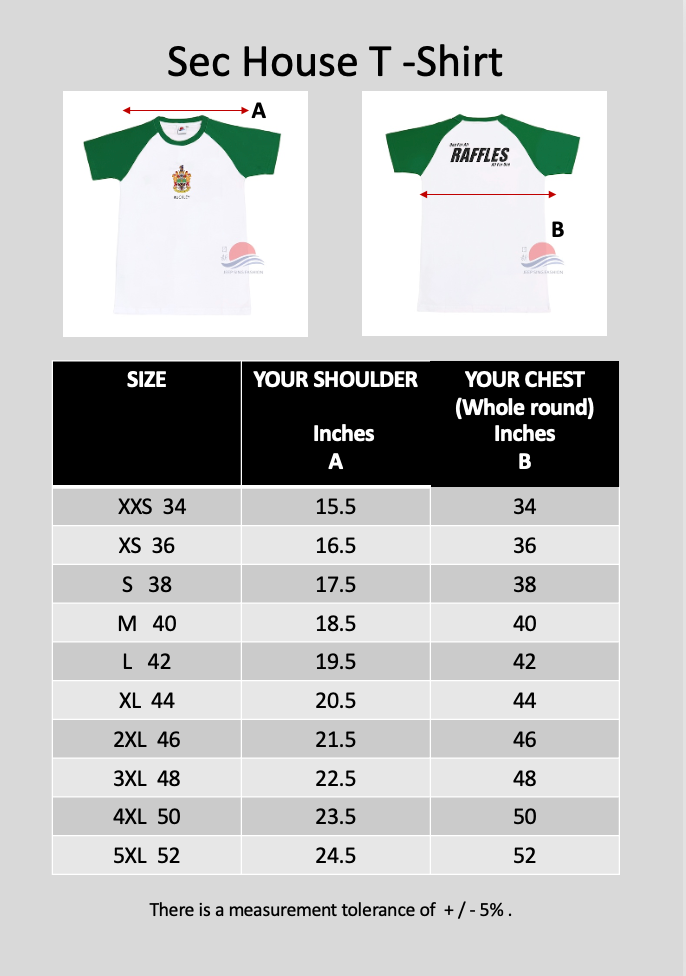 Raffles Institution Year 1-4 GREEN House T-shirt (Buckley)